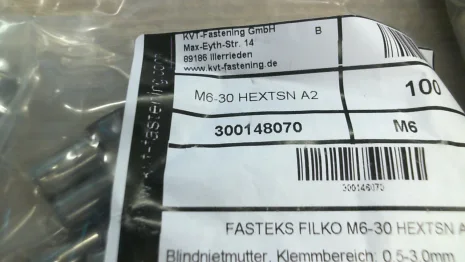 P/N: 300148070, Type: M6-30 HEXTSN A2