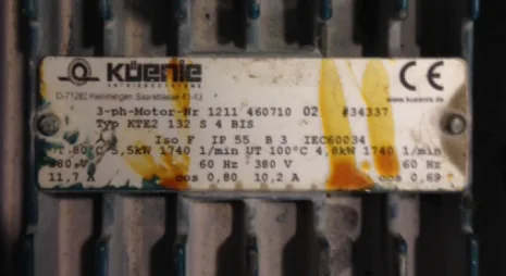 P/N: 34337 Type: KTE2 132 S 4 BIS 