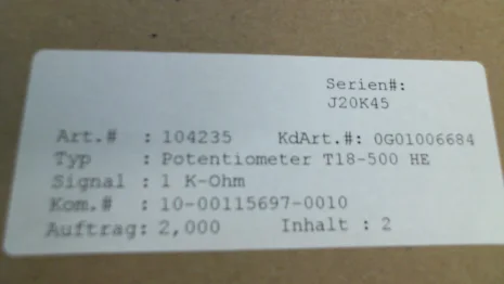 P/N: 104235 Type: T18-500