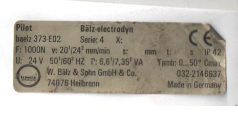Motor lifting drive for regular operation baelz 373-E07-20-18-S21…