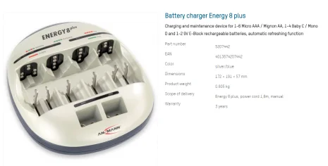 P/N: 5207442 Type: Energy 8 plus