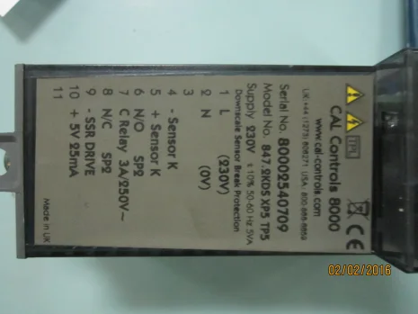 TYPE:CAL 8000, SN:80002540709