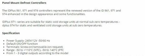 PART NUMBER: IDPLUS974 NTC 230VAC 