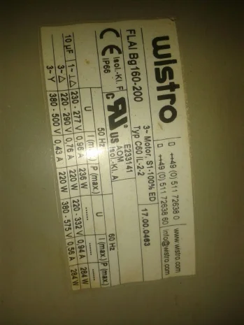 Type: C60 I 2-2 ,BG 160-200, 17000463