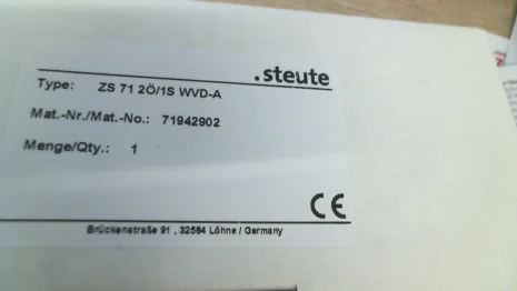 P/N: 1182987, Type: ZS 71 2Ö/1S WVD-A / 100 N