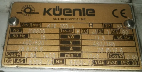 motor KTE 160L4      SERI NO :318806