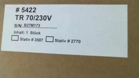 P/N: 005422 Type: TR 70 LCD/230V