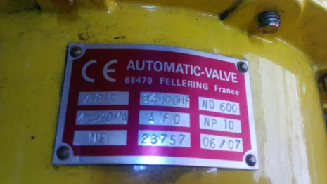 Control valve VPR 34100 HF - DN600 PN10 
