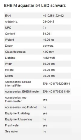 Aquastar 54 LED Black 