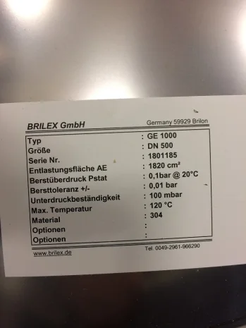 P/N: 1005-9730-00, Type:  GE DN 0500 mm