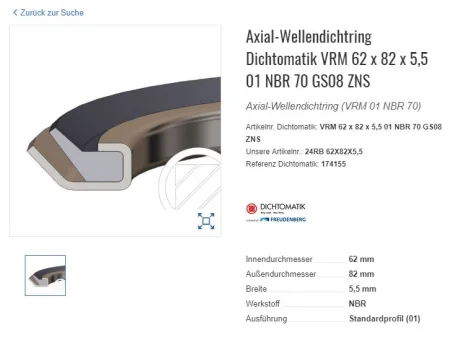 VRM 01-62x82x5,5 70 NBR
