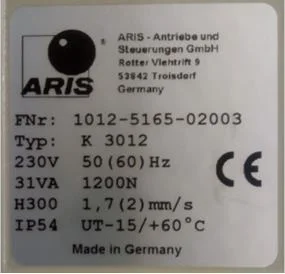 K 3012 replacement by Linearis N+ 12-17 300 