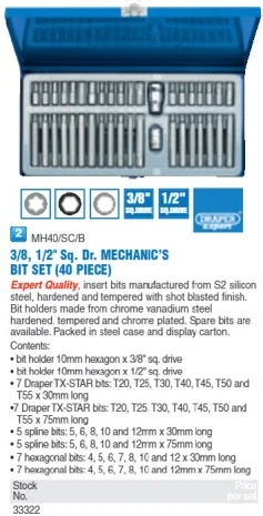 P/N: MH40/SC/B  (Stock Nr.33322) 