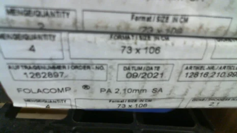 Folacomp PA 1060 x 730 x 2,10 mm