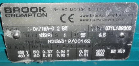 L-DA71MA-D 2 B5 0,37KW 2P B5 